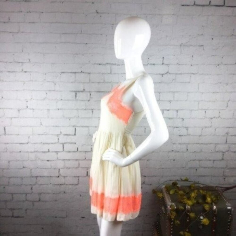 Free People Fit And Flare Dress Neon Lace Size 2 - Picture 2 of 5